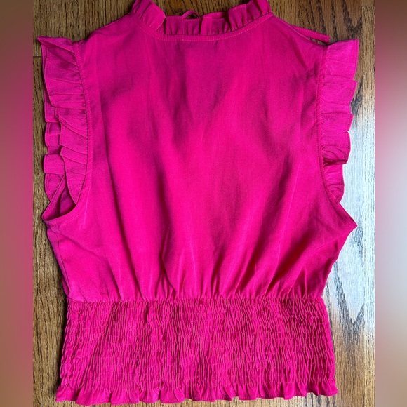 Paper Crane Ruffle Shoulder & Smocked Waist Blouse - Picture 4 of 7